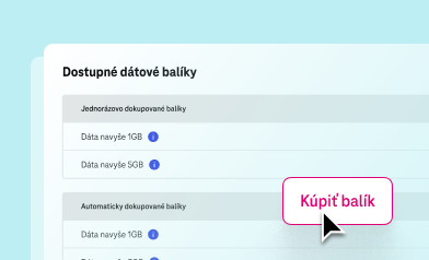 Ponuka dátových balíkov na dokúpenie dát pre firmy v portáli Moja Firma od Telekomu